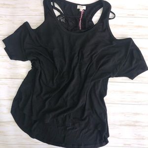 Black Cold Shoulder Top